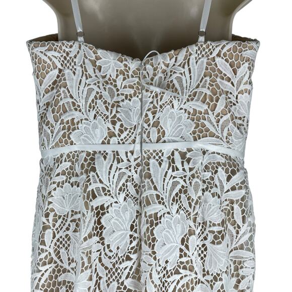 Marchesa Notte Satin Trim Guipure Lace Tulle Gown Bridal Dress Size 10 - Picture 10 of 13